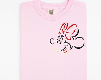 Minnie Mouse Embroidered Tshirt, Minnie Sweatshirt, Disney World Shirt, Mickey and Friends