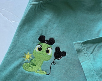 Pascal Mickey Hat Embroidered Sweatshirt | Tangled Disney Shirt