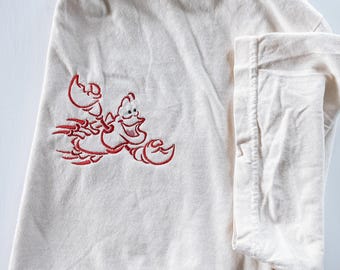 Sebastian embroidered Tshirt, Little Mermaid embroidered shirt, Disney Tshirt