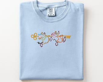 Jaq and Gus Gus embroidered shirt, Cinderella Crewneck