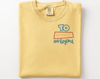 Toy Story Embroidered T-Shirt, Toy Story Land Crewneck, To Infinity and Beyond, Woody and Buzz