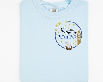Return to Neverland embroidered shirt, Peter Pan shirt, Disney World, Women's Disney Shirt