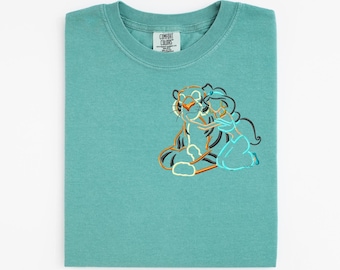 Jasmine and Rajah embroidered Tshirt, Aladdin embroidered shirt, Jasmine t-shirt, Disney Princess Shirt, Disney tshirt