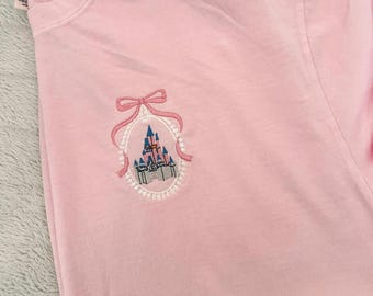 Camiseta bordada del Castillo de Cenicienta: Camiseta Coquette del Reino Mágico