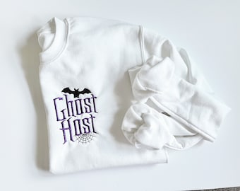 Ghost Host Embroidered Sweatshirt, Disney Halloween Sweatshirt, The Haunted Mansion, Disney Spooky Sweatshirt