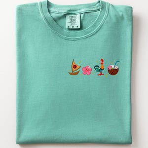 Moana Embroidered Comfort Colors T-Shirt, Disney Vacation Shirt