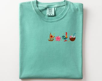 Moana Embroidered Comfort Colors T-Shirt, Disney Vacation Shirt