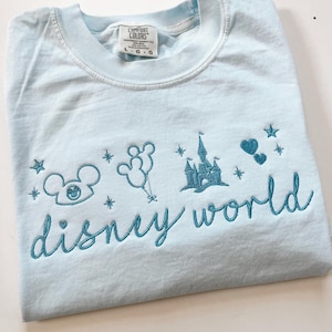 Disney Coquette embroidered tshirt, Disney World Coquette bow embroidered sweatshirt, Disney Princess tshirt