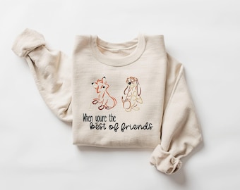 Fox and the Hound Best of Friends embroidered crewneck, Disney crewneck