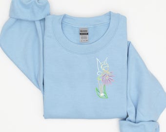 Tinkerbell embroidered tshirt, Peter Pan, Disney World, Women's Disney Shirt