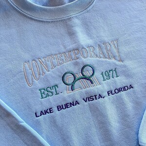 Contemporary Resort Sweatshirt, Lake Buena Vista Florida, Disney Magic Kingdom, Disney World Tshirt image 1