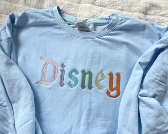 Magic Kingdom Disney embroidered sweatshirt, Retro Disney embroidered shirt, Disney world crewneck