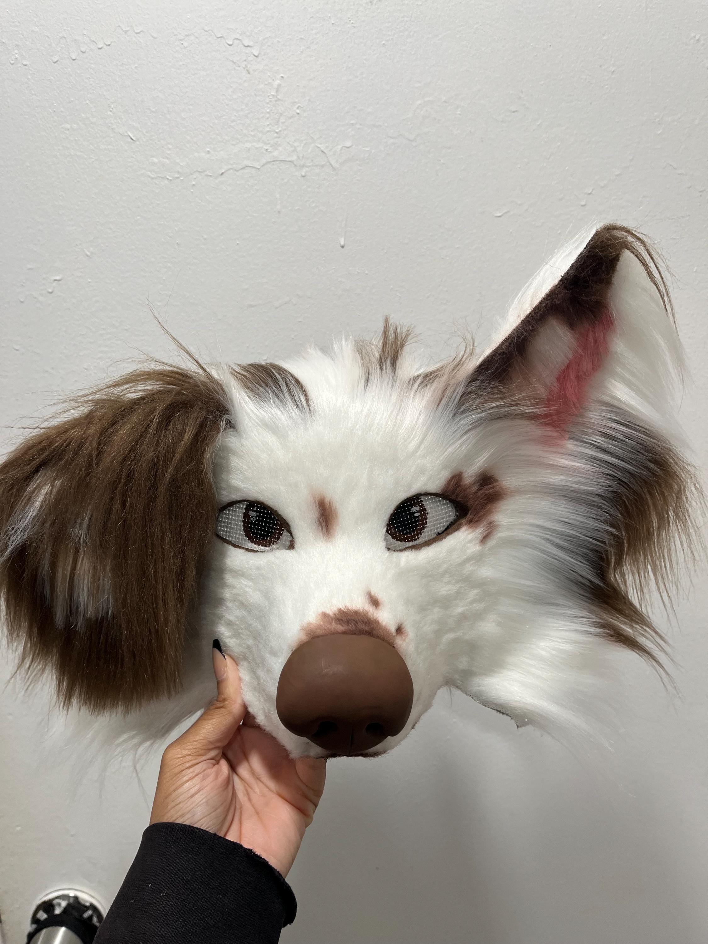Translucent Dog Mask Fully Furred Canine Mask – Removable Eyes – Adjustable Fit (price ...