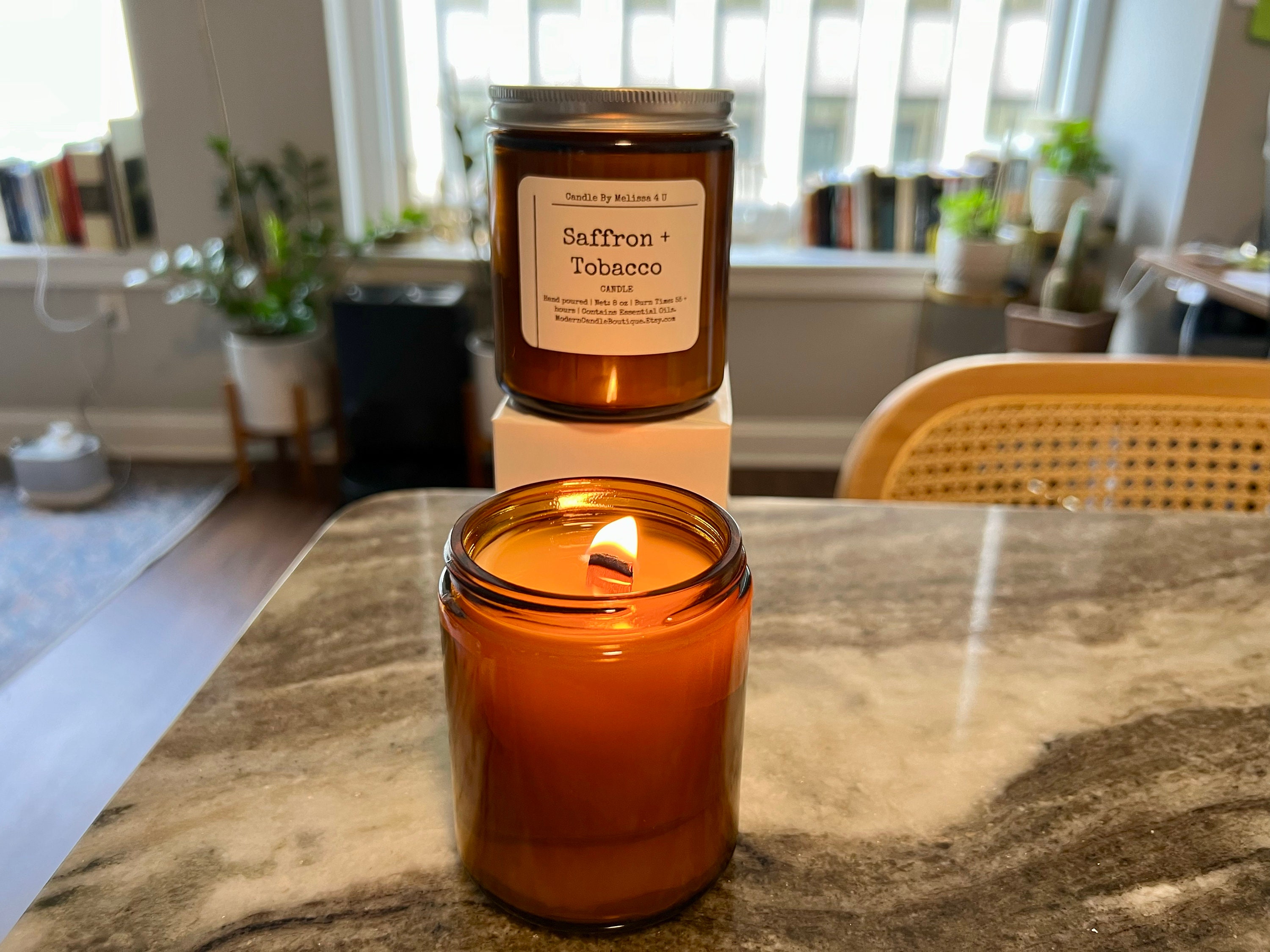 saffron and tobacco candle &  A year round favorite and one of Worthy Cos most popular scents Saffron + Tobacco Wooden Wick