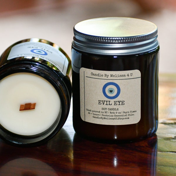 Handcrafted Evil Eye Soy Candle | Evil Eye Soy Candle | Protection Candle | Evil Eye Protection Candle | Good Fortune Candle