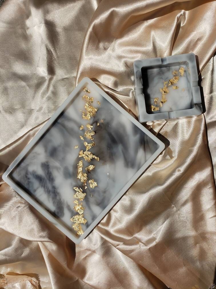 Custom Marble Rolling Tray/ Ashtray Sets Etsy