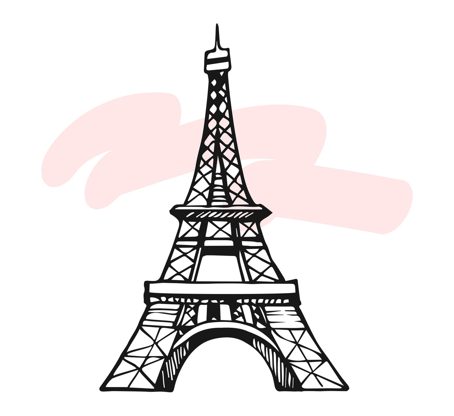 Travel Eiffel Tower doodle SVG T-Shirt SVG Svg File for | Etsy