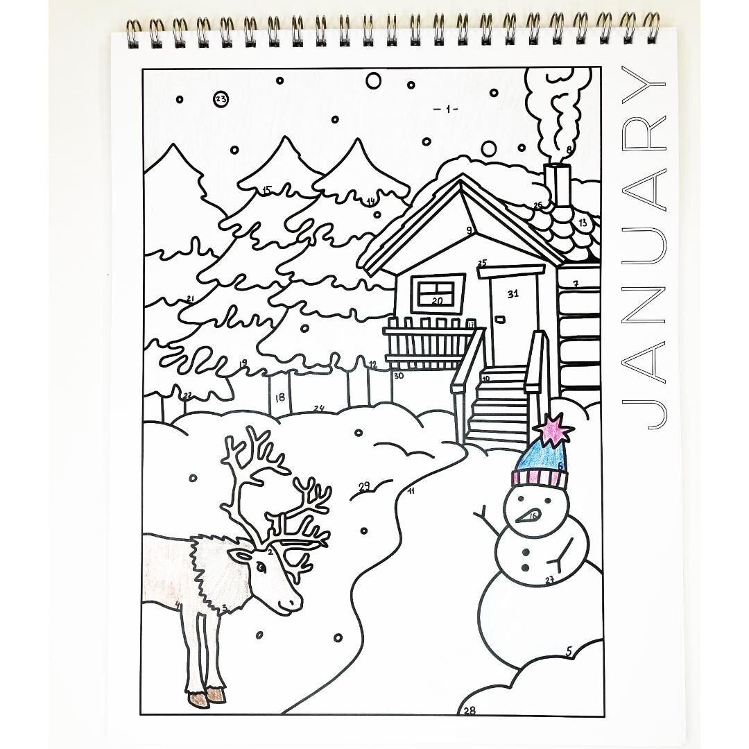 Digital Download January Coloring Calendar January - Etsy