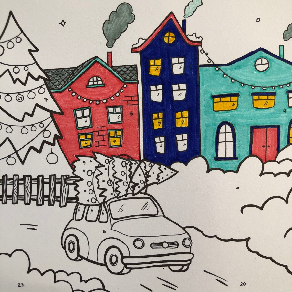 Advent Coloring Calendar Christmas Countdown Coloring - Etsy