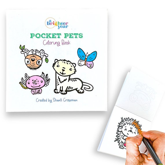 Pocket Pets Mini Coloring Book: 50 Page Travel Size
