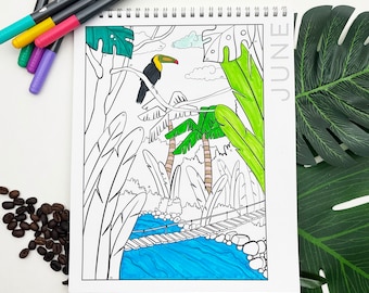june coloring page etsy