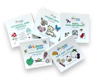 Best-Sellers 5-Pack Bundle - mini coloring books, gift for yourself, stress relief, coloring fun