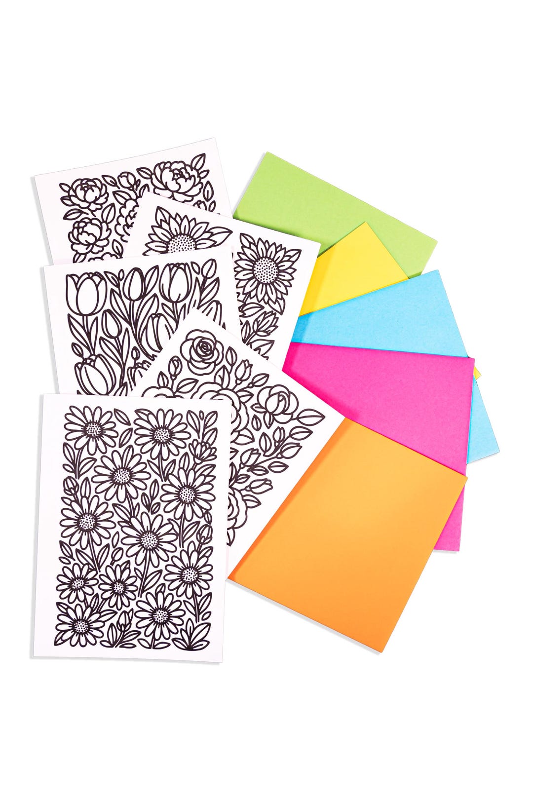 Wildflower Wishes Color-your-own Greeting Cards - Colorable Cards for ...