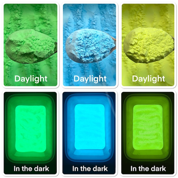 Epoxy Resin Glow in the Dark Fluorescent Pigment Powder Various