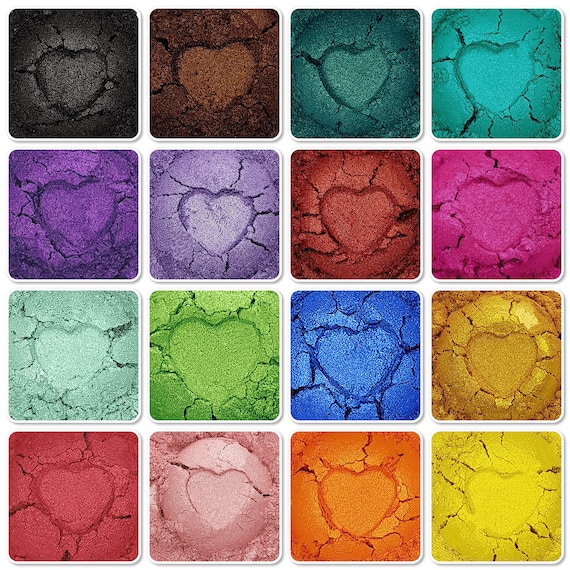15 Colour Set of Mica Powder Pigment, Cosmetic Grade Dye for Epoxy
