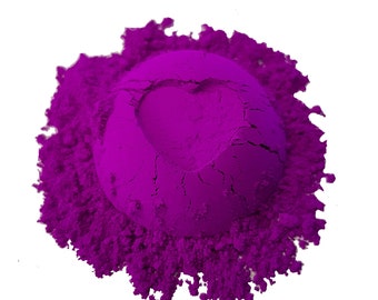 Púrpura Hollyhock Neón Pigmento Polvo Fluorescente de Grado Cosmético para Resina Epoxi Cera Derretida Bomba de Baño Jabones Vela Maquillaje Sombra de Ojos Arte de Uñas