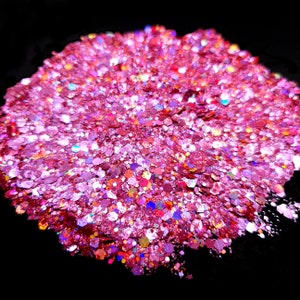 Nail Glitter Hot Pink Sparkle Glitter Dust Powder Nail Art #1