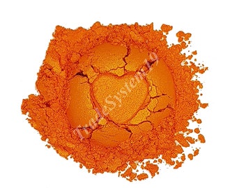 Orange Tangerine Cosmetic Grade Pearl Mica Powder Pigment for Epoxy Resin Wax Melts Bath Bombs Soaps Candles Make Up Eye Shadow Lip Gloss