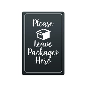 Sinais de estanho para decoração de parede de casa - Sinal de metal 12 x 8 pol. Envio Caixa de correio Sinal de entrega em domicílio para cerca de parede ou porta Por favor, deixe os pacotes aqui