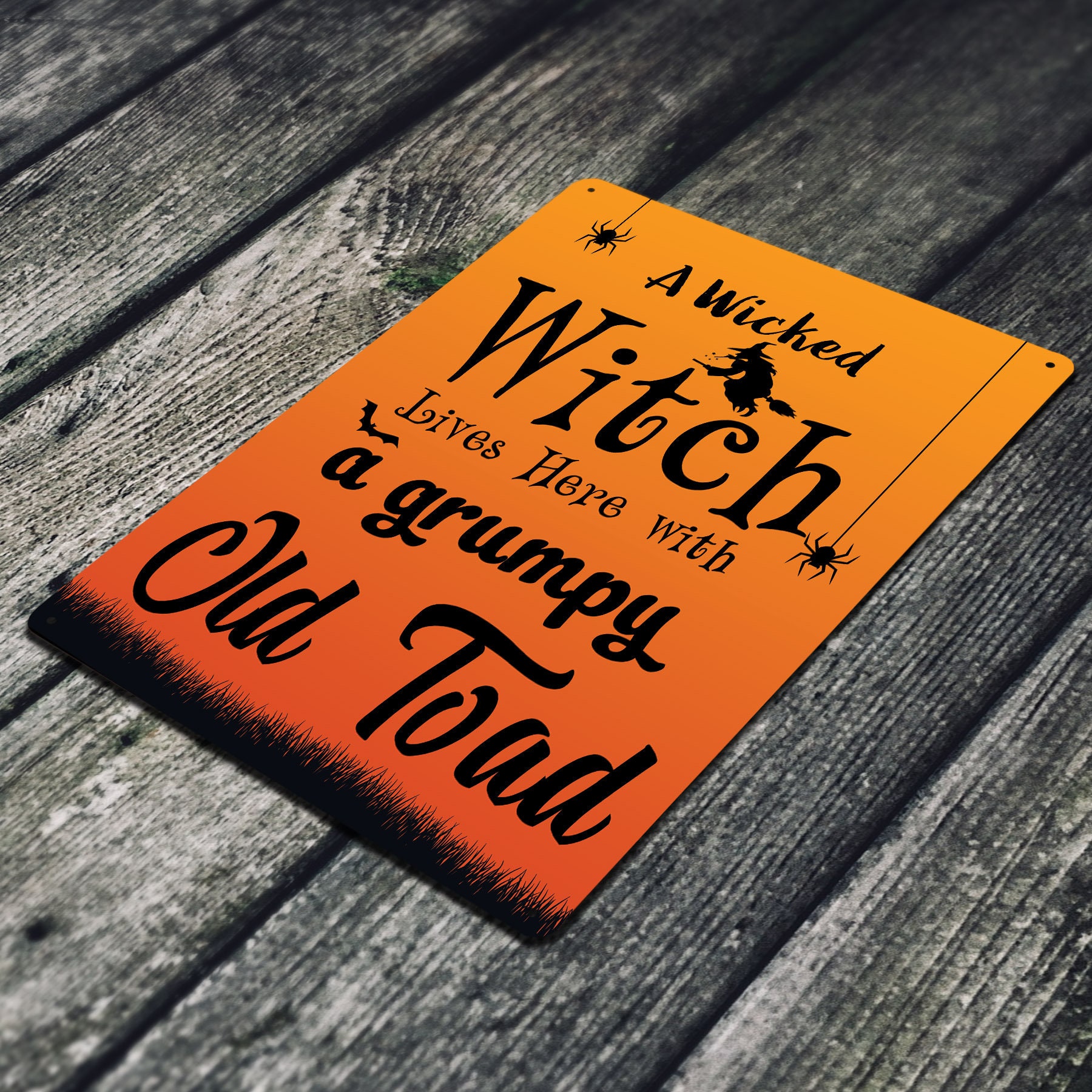Wicked Witch Metal Sign: Grumpy Old Toad, Fall Decor (12 X 8 In.) - Etsy