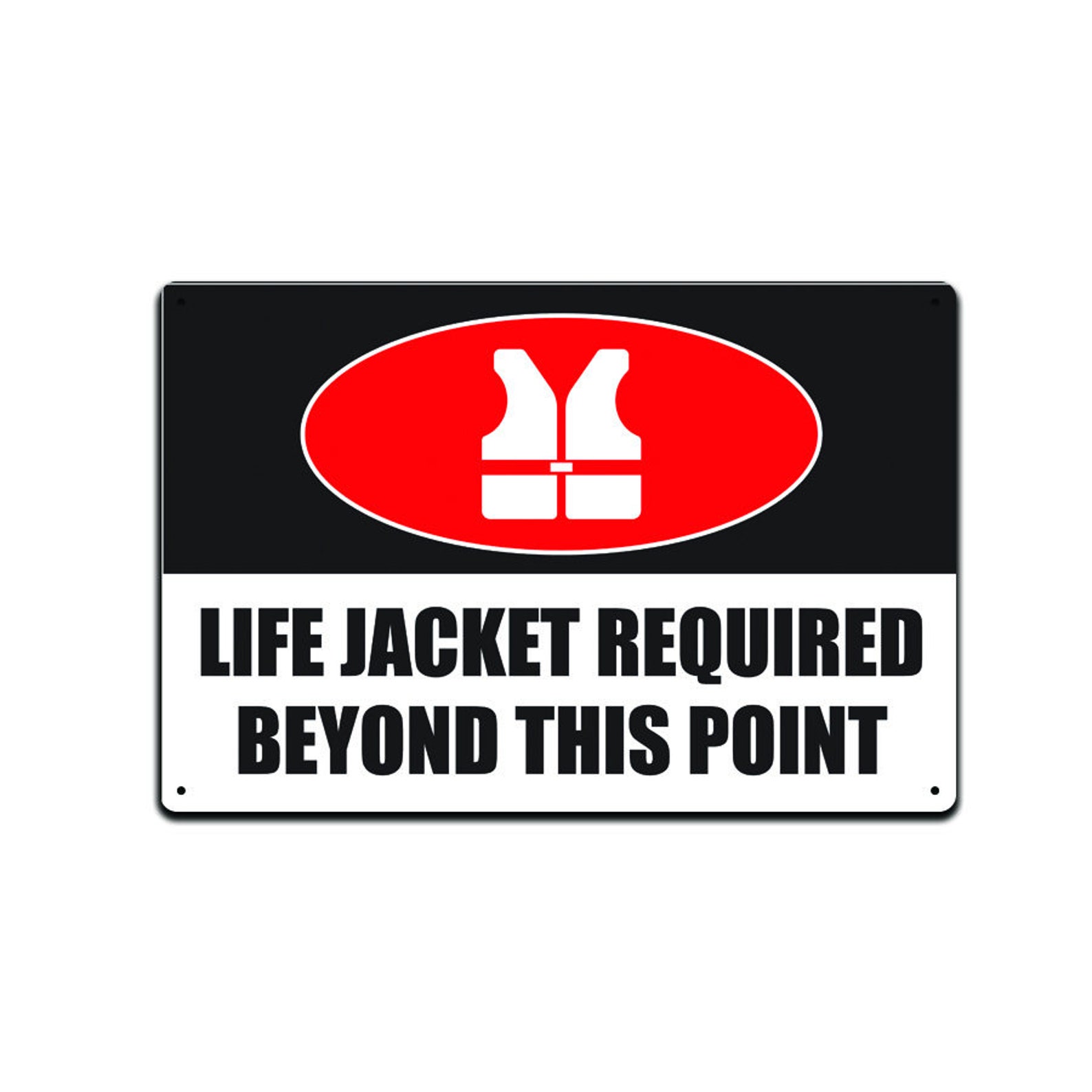 Life Jacket Required Tin Sign: Lake House Boat Dock Decor (12 X 8 In ...