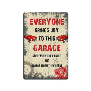 Garage Car Mechanic Repair Shop Man Tin Signs for Aircraft, Automotive, Carpenter Metal Sign Vintage Look Proudly Made in the USA 12 x 8 in