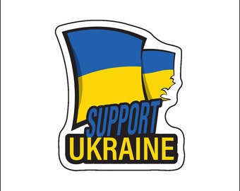 Support Ukraine Flag Magnet - Car Bumper, Toolbox (5x4 in)