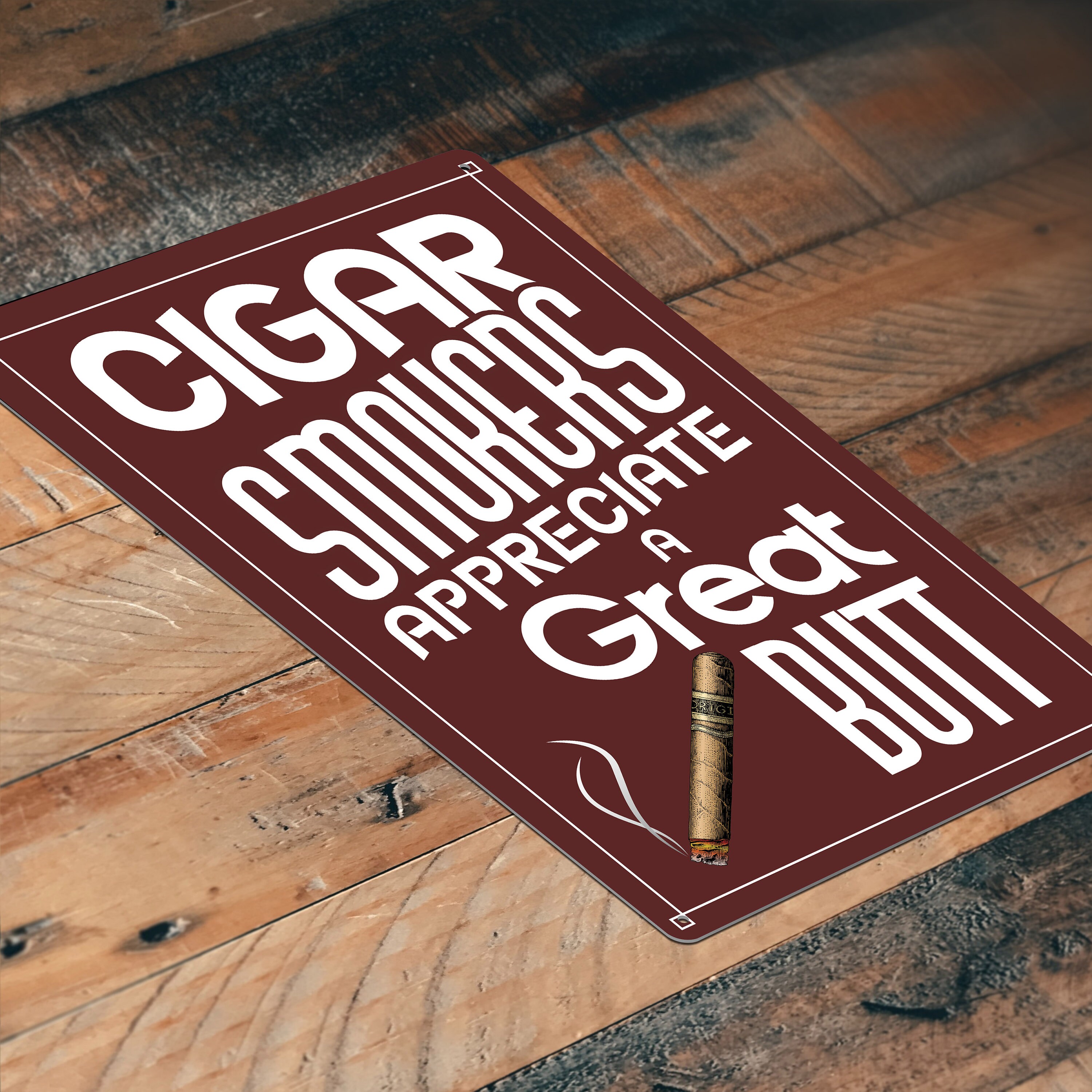 Cartello Vintage Dimensioni Sigari In Latta 15,2x20,3 Cm - Decorazione Murale Per Bar, Pub, Caffetteria - Idea Regalo Divertente