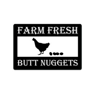 Chicken Signs for Home Wall Decor - These are Perfect Signs for Farmhouse Kitchen or Coop Chickens Farm Fresh Butt Nuggets