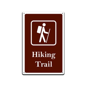 Tin Signs Camping Camp Site Sign - Metal Sign 12 x 8 in. Hiking Trail