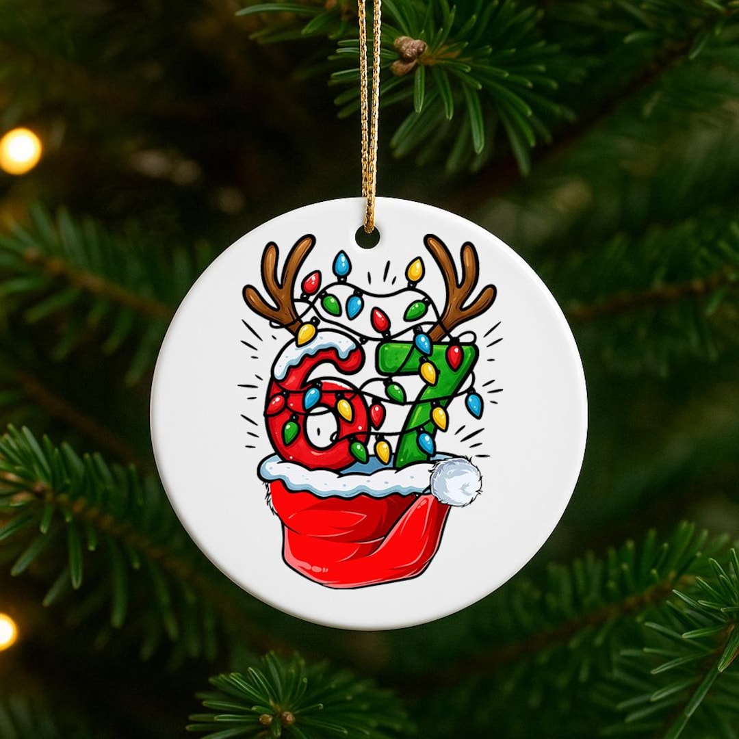 Funny Number 67 Christmas Ornament – Ceramic Holiday Decoration - Etsy