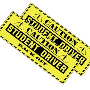 Schüler Autofahrer Magnet: Vorsicht Back Off Schild - 2er Pack