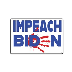 Blechschilder Man Cave Decor Metallschild 12 x 8 in Schild für Garage, Keller, Schuppen, Man Cave, FJB Lets Go Brandon Impeach Biden Bloody Hand
