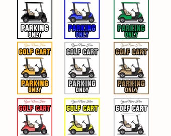Custom Golf Cart Parking Sign: Personalized UV Printed Metal