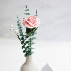 Baby Pink Rose Felt Flower Bouquet, Floral Gift, Flowers Bouquet,  Home Decor, Felt Flowers, Birthday flowers, Valentine&#39;s Day Flowers