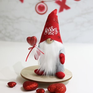 MR. Kisser Gnome, Red Gnome | Valentine Gnome | Scandinavian Gnome | Decorative Gnome | Valentine’s Day Gift Gnome