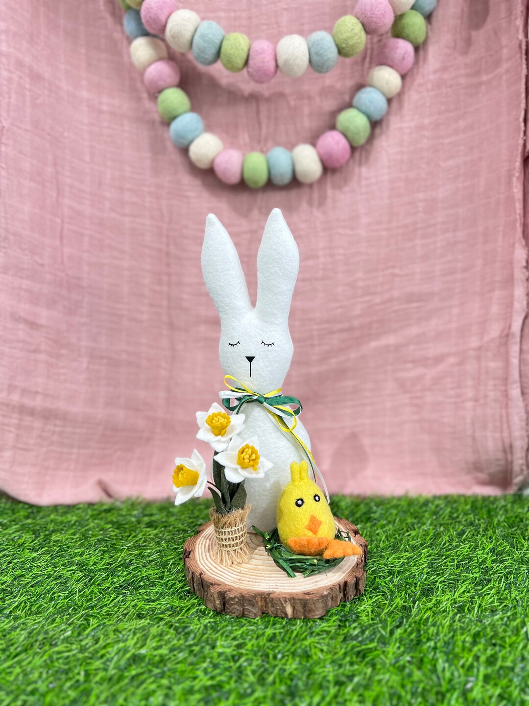 Easter Bunny Home Decor Easter Bunny and Daffodils Etsy