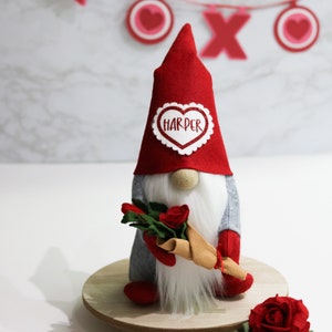 MR. Valentine Personalized Gnome, Red Gnome | Valentine Gnome | Scandinavian Gnome | Decorative Gnome | Personalized Gnome