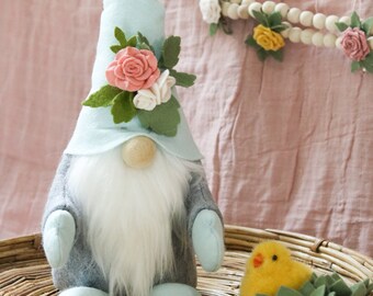 Blue Spring Gnome | Easter  Gnome | Scandinavian Gnome | Floral Gnome
