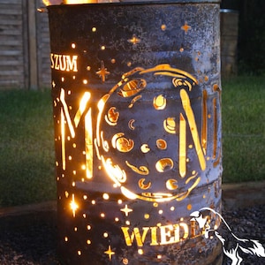 Barile di fuoco per la luna, barile di petrolio, decorazione, braciere, pozzo del fuoco